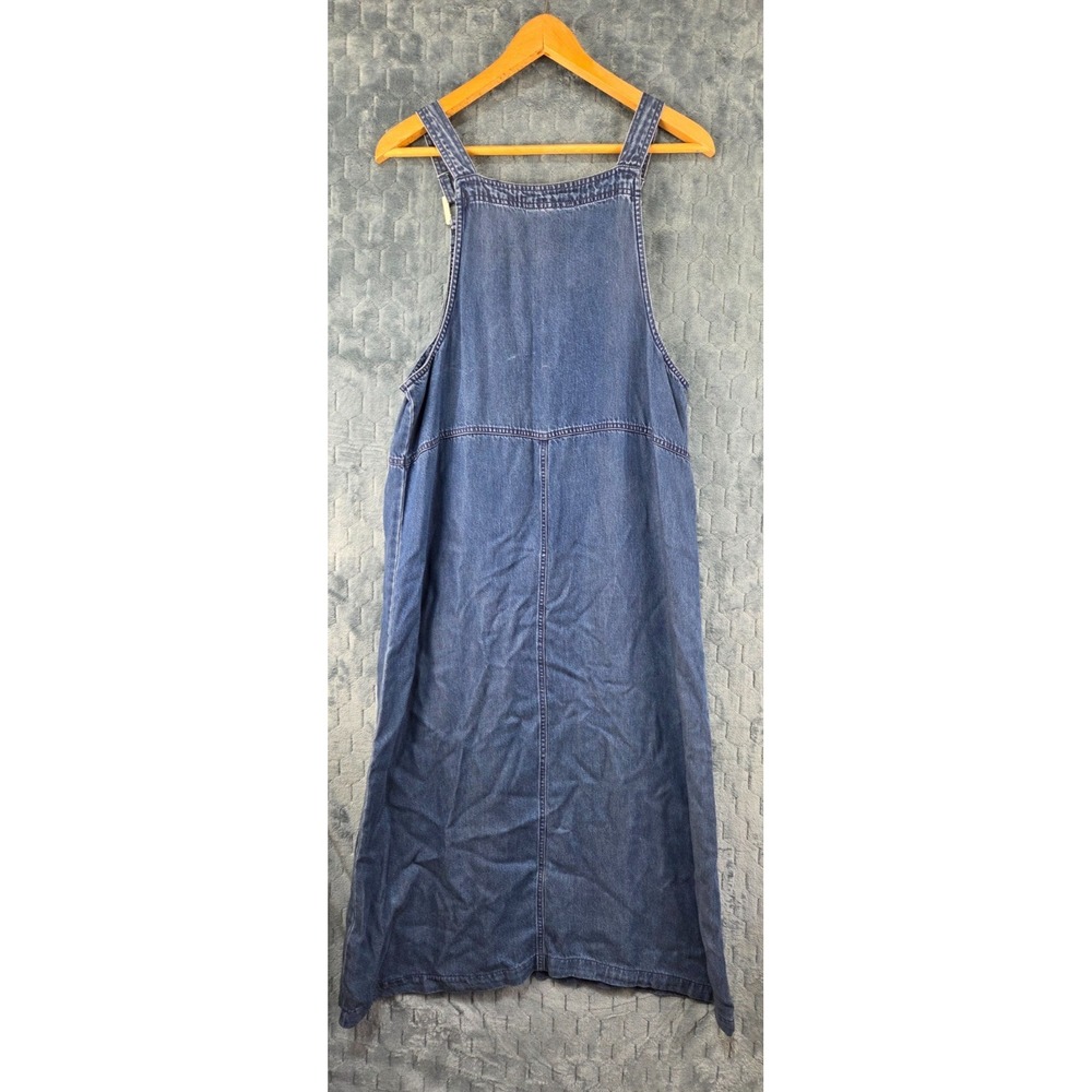 TY Wear Jumper Dress Women 14 Blue Denim Sleeveless Maxi Pockets Modesty Teacher
